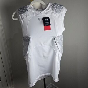 Under Armour Gameday Armour Pro 5 Pad Top M White Camo HeatGear Compression NWT